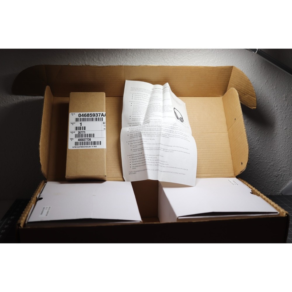 Dodge Chrysler Rear Seat Audio Kit 04685923AA by Alpine RDT Headphone Kit